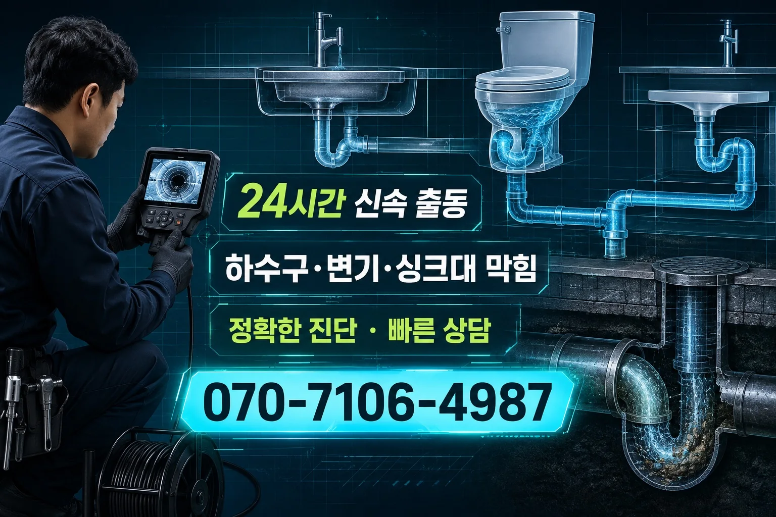 한나래배관 청록 배관 진단 도면 서비스 안내
